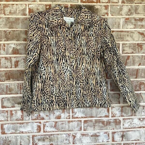 Susan Bristol Petite Cheetah Print Safari Jacket